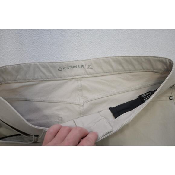 Western Rise Golf Pants Performance Beige Athletic Nylon Stretch Mens Sz 36 x 32 - Picture 6 of 9